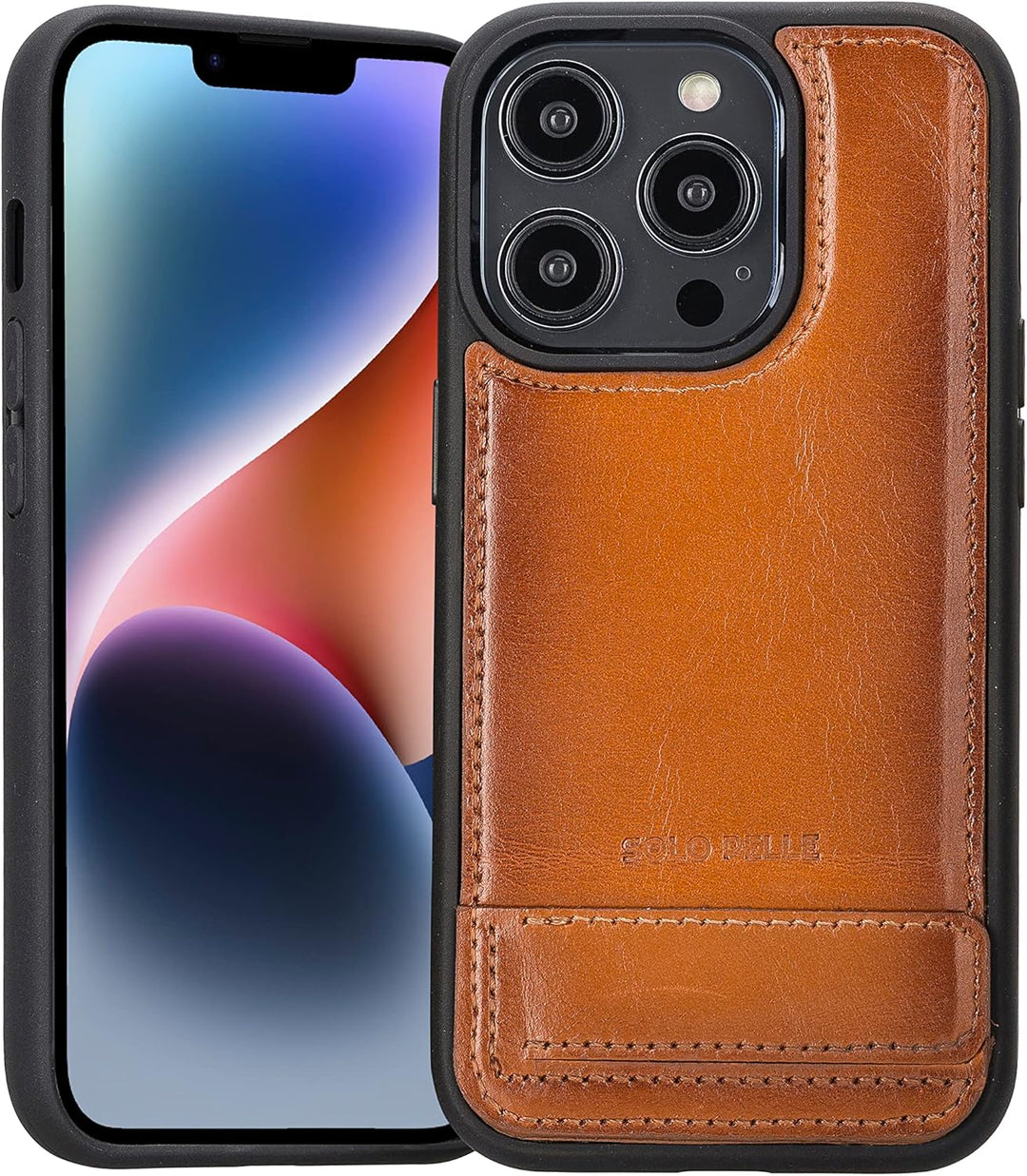 Solo Pelle Lederhülle für das iPhone 14 Pro in 6.1 Zoll Case Leder Hülle Ledertasche Backcover aus e