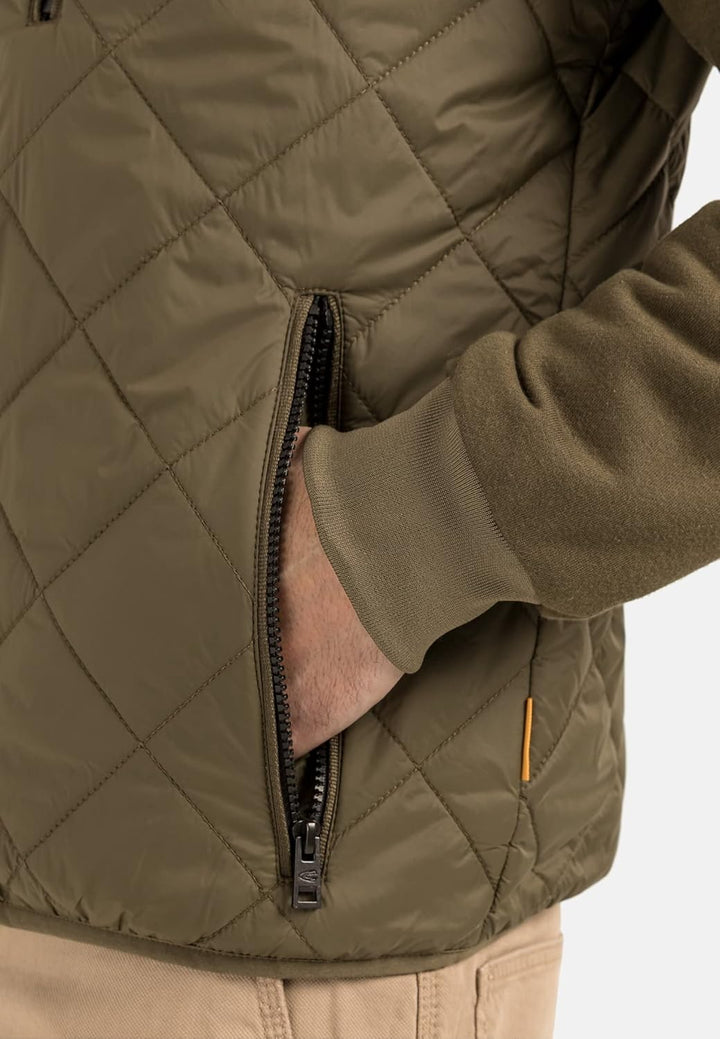 camel active Herren Steppblouson mit Jerseyärmeln 30 Olive Brown, 30 Olive Brown