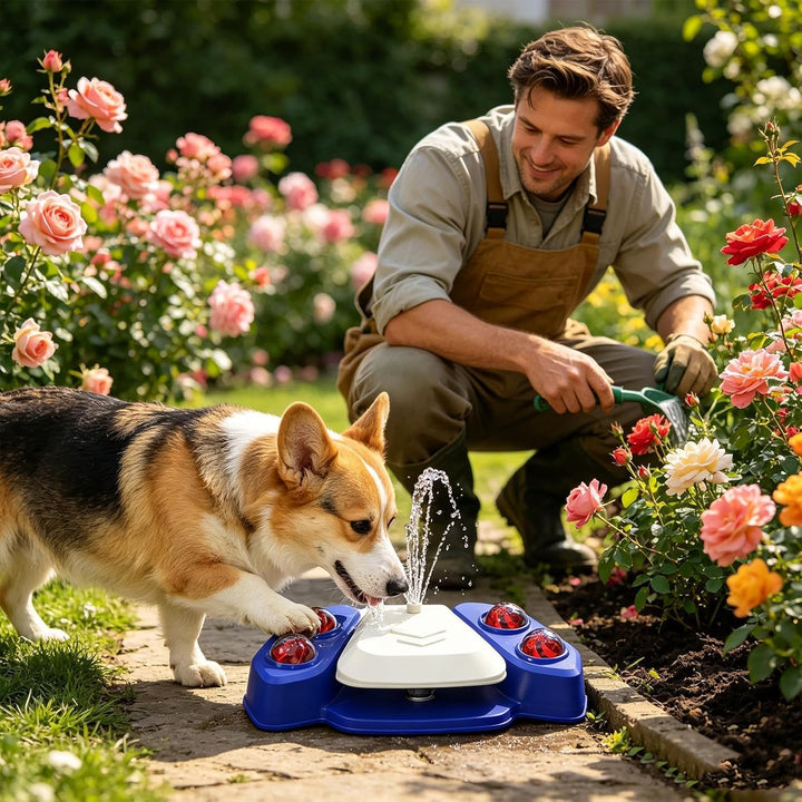 Wasserbrunnen für den Aussenbereich, zum Aufsteigen – Pfotenaktivierter Hunde-Wasserspender, für Som