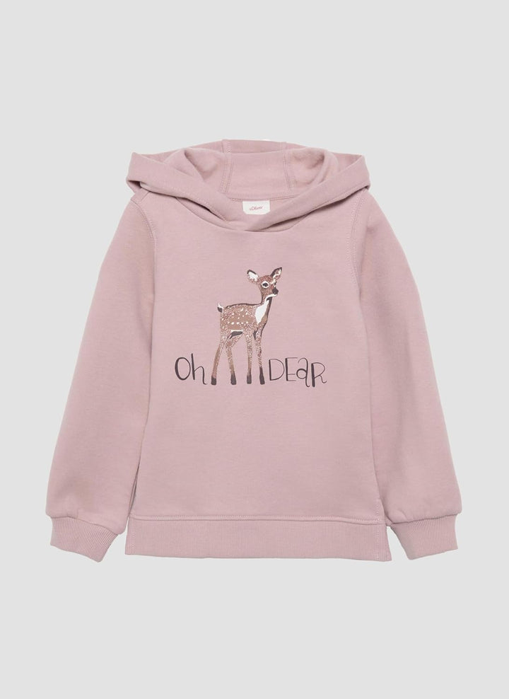 s.Oliver Wärmendes Kapuzen-Sweatshirt mit Glitzerprint 116-122 Lila/Rosa 4163, 116-122 Zartrosa