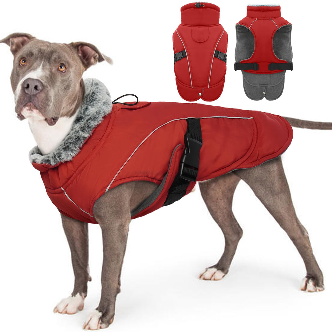 Hundemantel Winter, Wasserdicht Hundejacken Grosse Hunde Weste Winddicht Hundejacke Warm Fleece Haus