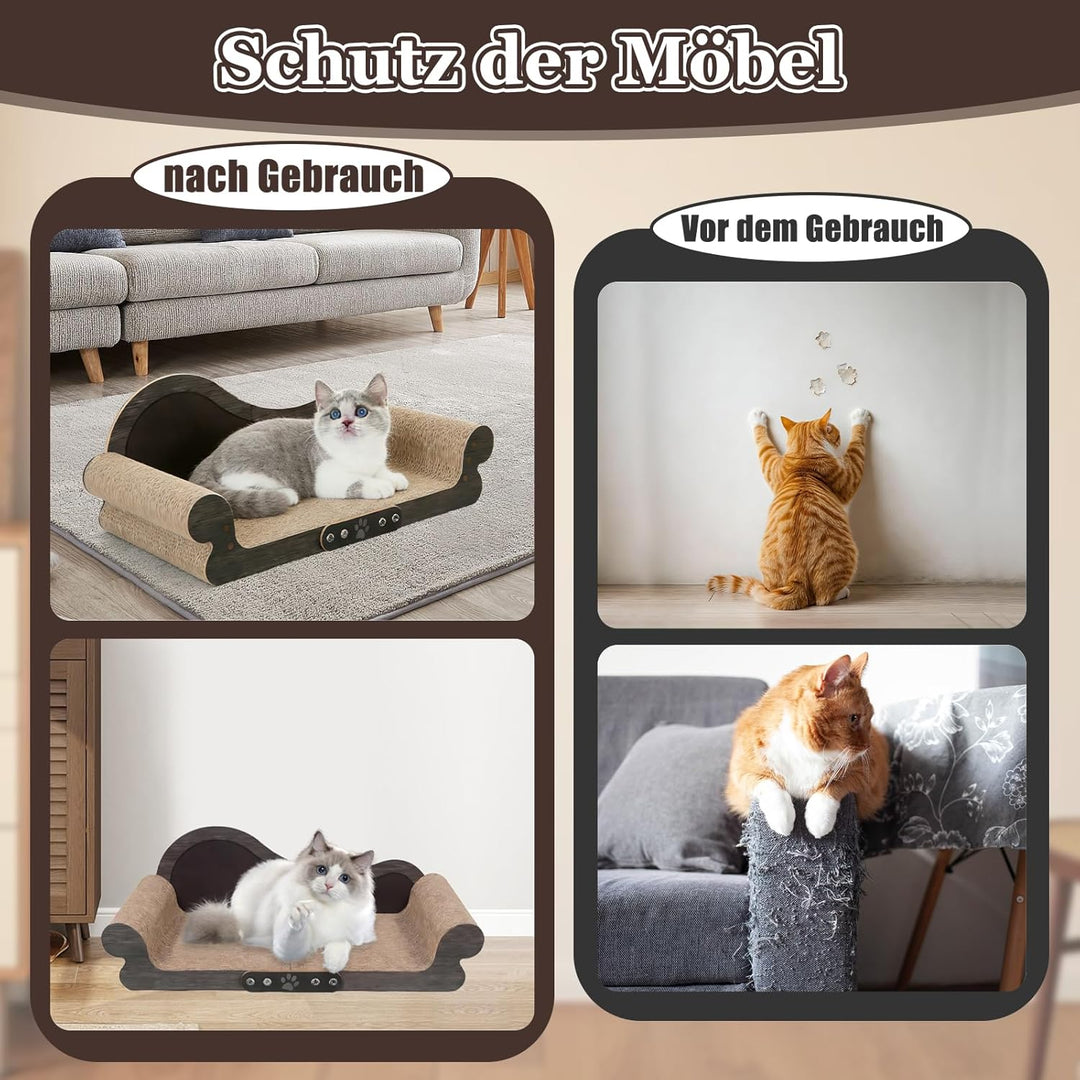 Sofa förmiges Kratzbretter Katze - Katzenkratzbrett aus Langlebiger Wellpappe, 67.8cm Breite, Kratzp