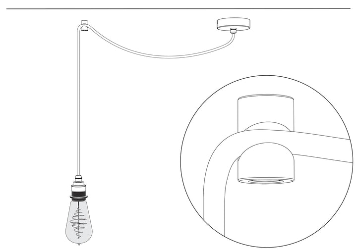 10x Stück - Aufputz-Kabelhalter für Textilkabel, Affenschaukel, Decken- und Wandpin - Weiss 10x Stüc