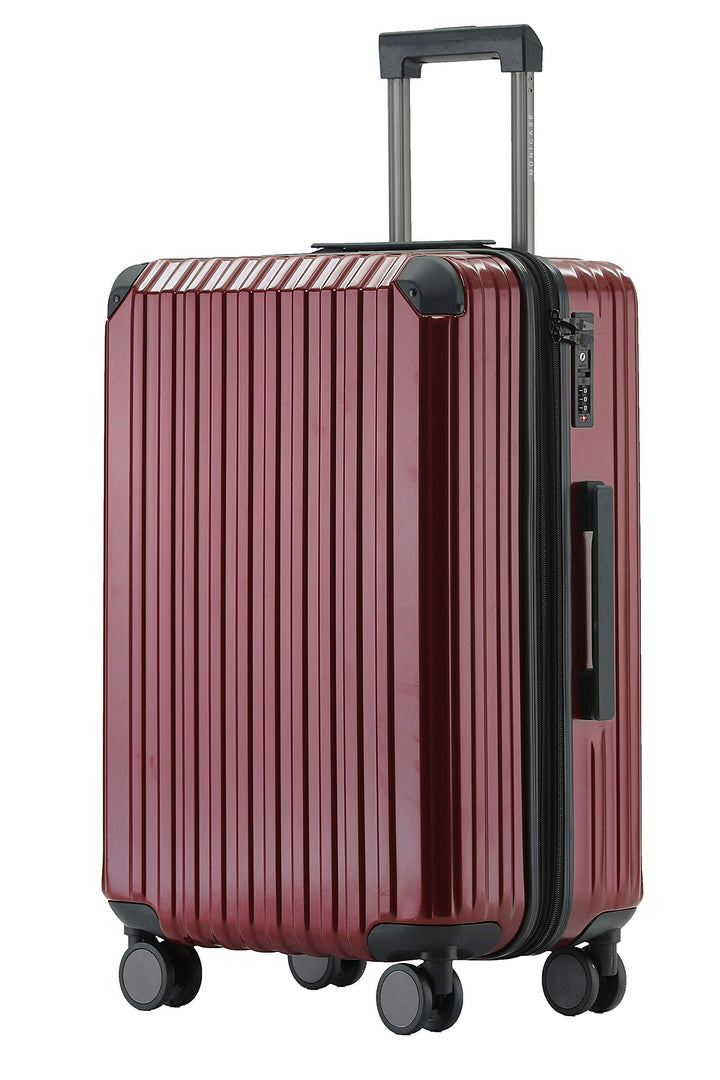 M816 TSA-Schloss Koffer Reisekoffer Trolley Kofferset Hardschale Boardcase (Weinrot, Mittler Koffer)