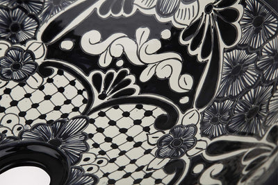 Serena - Talavera Aufsatzwaschtisch - Cerames | Aufsatzwaschbecken 44 x 13,5 cm | Mexiko Waschschale