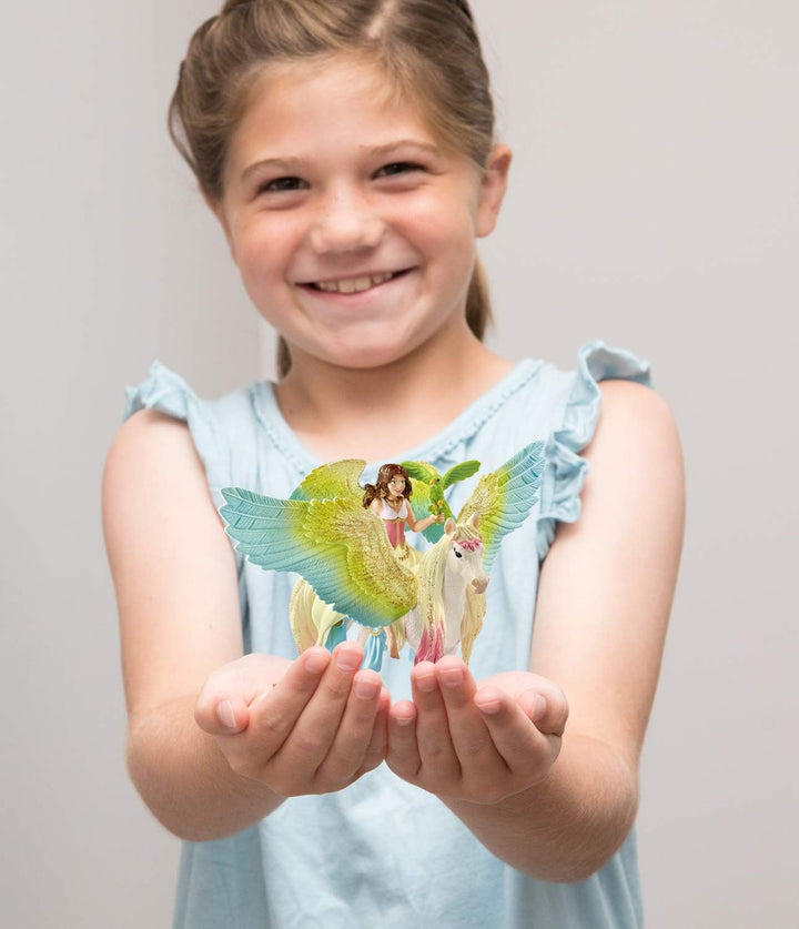 SCHLEICH 70566 Surah mit Glitzer-Pegasus, für Kinder ab 5-12 Jahren, BAYALA - Spielfigur & 70594 Mee