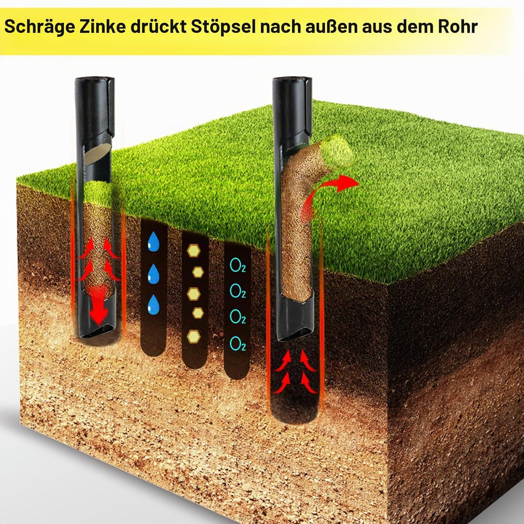JARDINEER Rasenbelüfter Entkernungswerkzeug, Manuelle Yard Plug Belüfter für Bodenverdichtung, Grasb