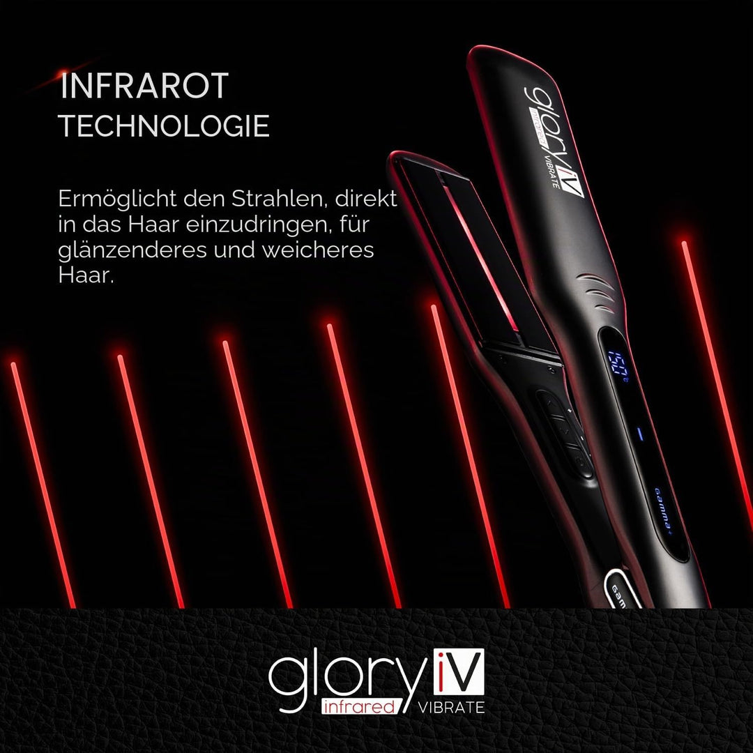 GAMMA+ Professionelles Vibrations-Infrarot-Haarglätteisen Glory iV, extra grosse Platten aus Keramik