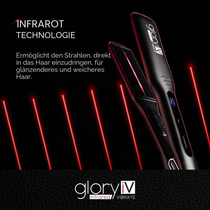 GAMMA+ Professionelles Vibrations-Infrarot-Haarglätteisen Glory iV, extra grosse Platten aus Keramik