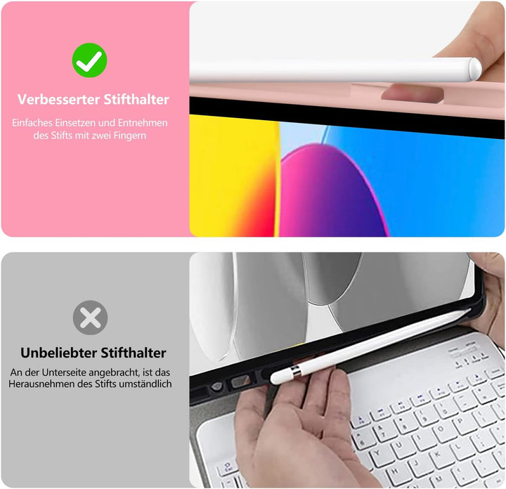 aMZCaSE für iPad A16 10/11th Generation Case mit Tastatur 11/10.9 Zoll(2025/2022),7 Farben Hintergru