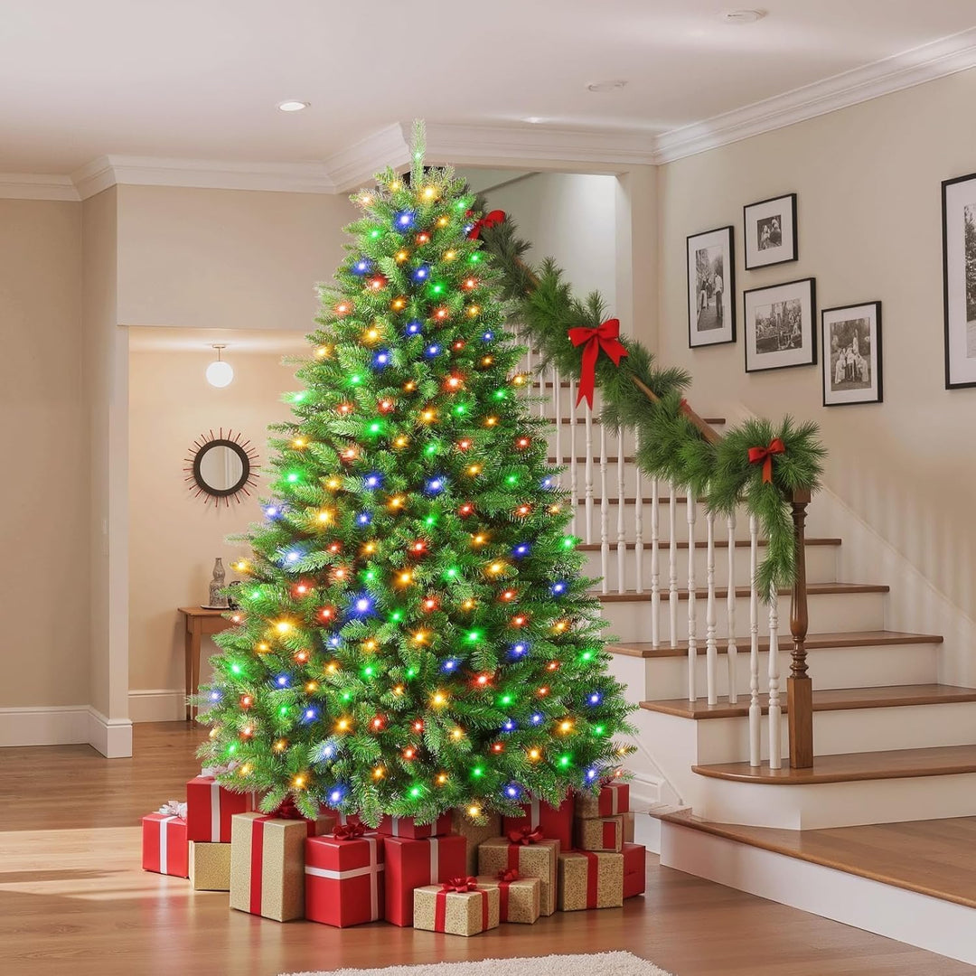 SHareconn 180cm Weihnachtsbaum künstlich Scharnier Weihnachtsbaum mit Beleuchtung 330 Warmweissen un