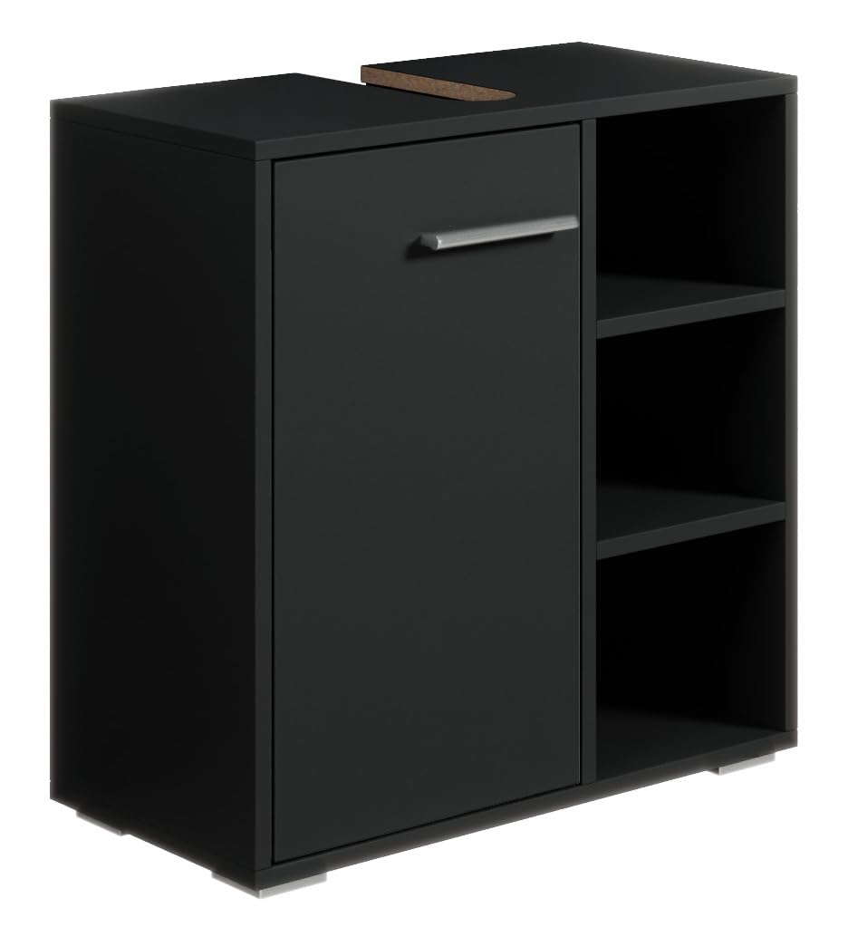 Badezimmer Badmöbel Neptunes Schwarz - Unterschrank Badmöbelset, Schwarz