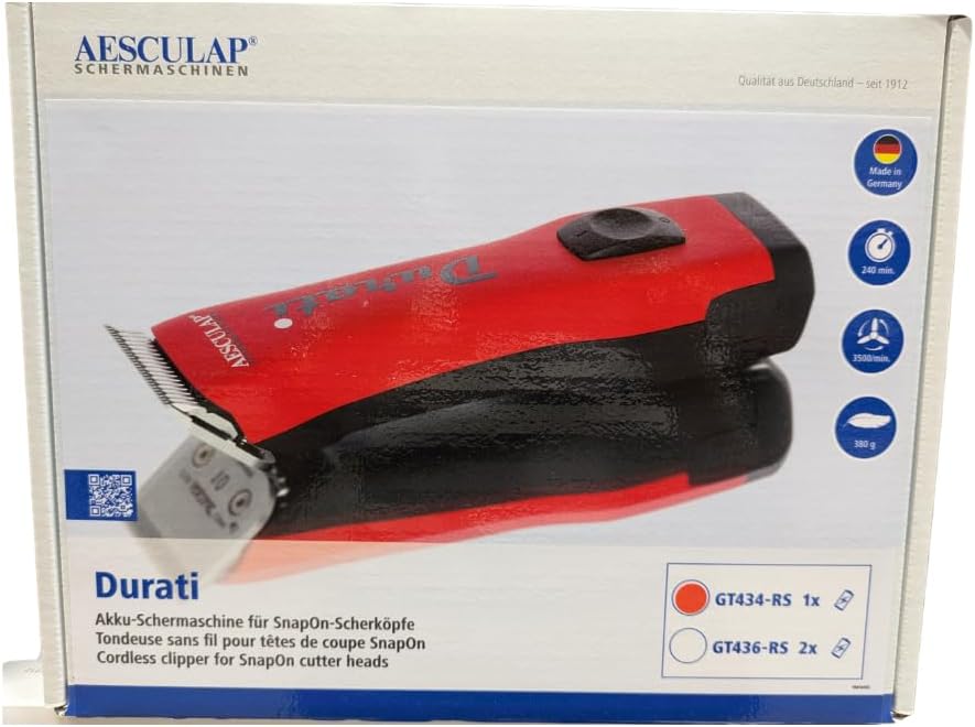 Aesculap EHASO Profi Hundeschermaschine Set Durati Speed mit Scherk. 1,5 mm + Hundenapf + Aufschiebe