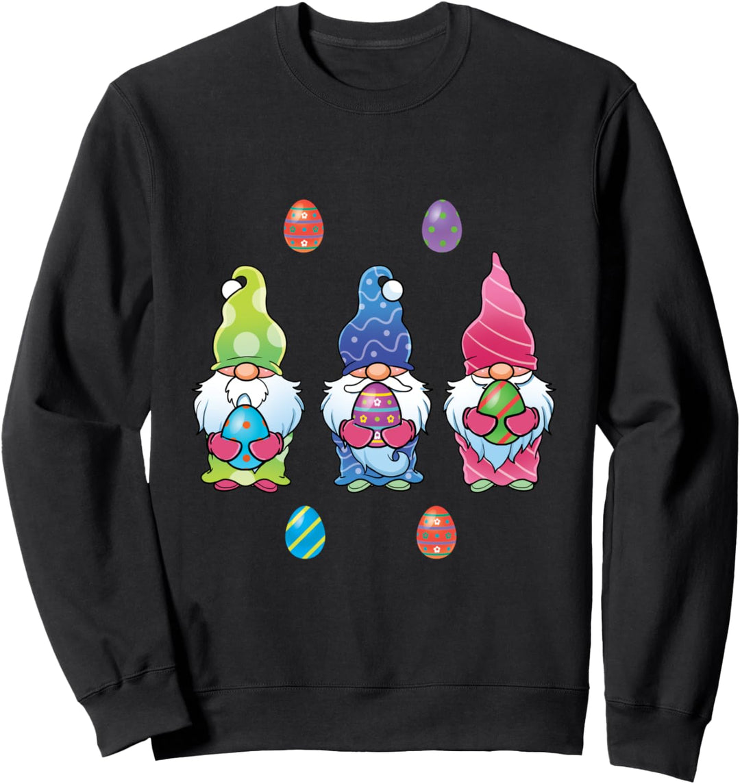 Niedliche Ostern Gnome Lustige bunte Osterei jagen Gnom Sweatshirt