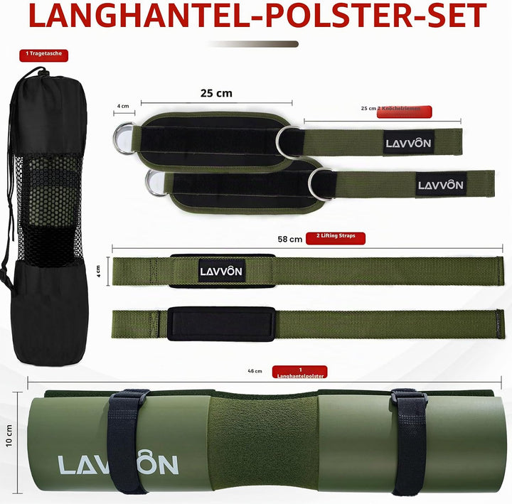 Langhantel Polster Set - Hip Thrust Pad Polster für Langhantelstange - Hantel Nackenpolster, Polster