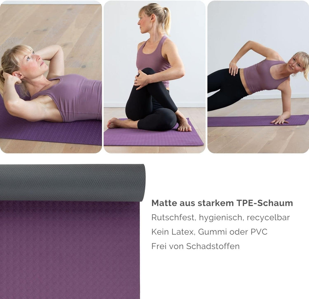 Bodhi Yoga Starter-Set Komplett | Set bestehend aus: 1 Yogamatte aus TPE, 2 Yoga-Bricks aus Eva (Moo