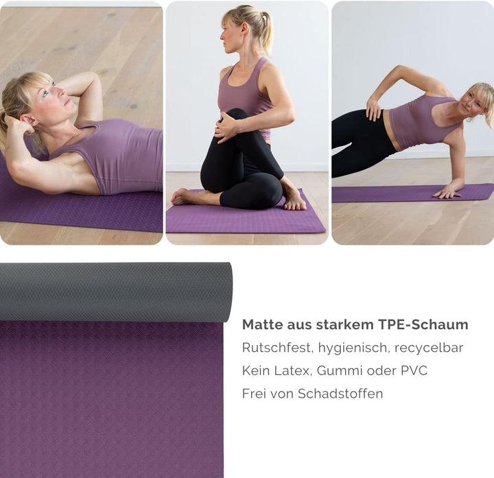 Bodhi Yoga Starter-Set Komplett | Set bestehend aus: 1 Yogamatte aus TPE, 2 Yoga-Bricks aus Eva (Moo