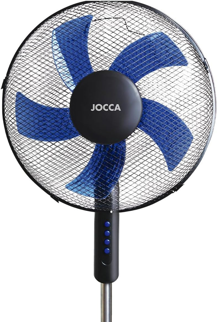 Jocca – Standventilator 40 cm/ 3 Geschwindigkeiten 45 W/Runde Basis für Stabilität/ 5 Flügel/Höhe 12
