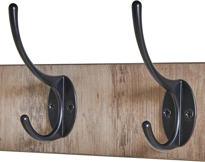YMYNY Wandgarderoben mit Ablage, 2er Set Wandregal in einem Paket, Garderobenhaken mit 8 Doppelhaken