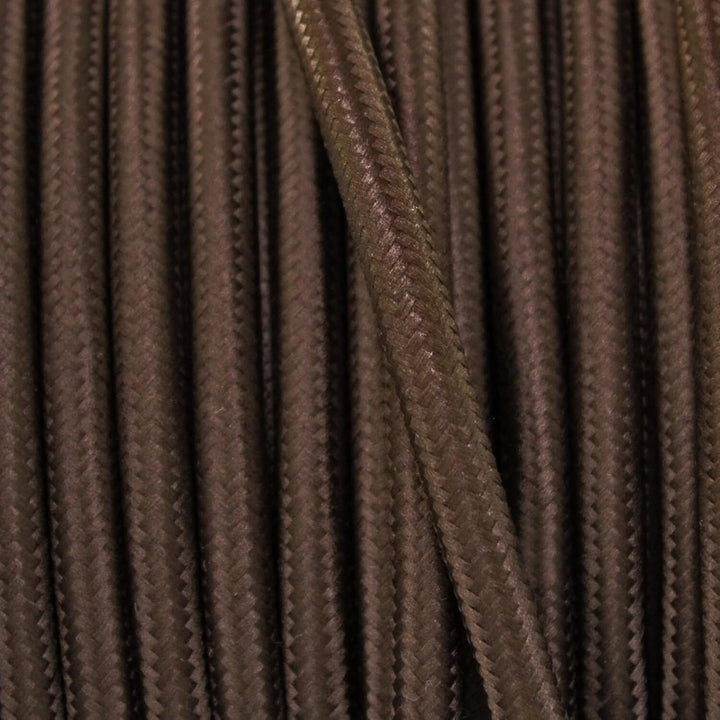 smartect Textilkabel 3-Adrig (3 x 0.75 mm²) Braun, 50 Meter | Vintage Lampenkabel Stoff, Stromkabel