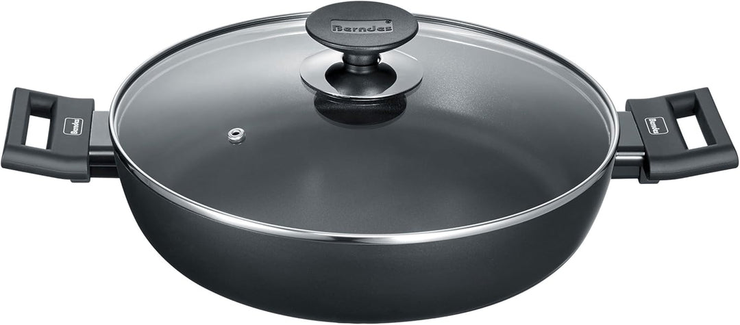 Berndes Servierpfanne 28cm - Alu Induktion - Pfanne mit hohem Rand & Soft-Touch Griffen, Induktionsp