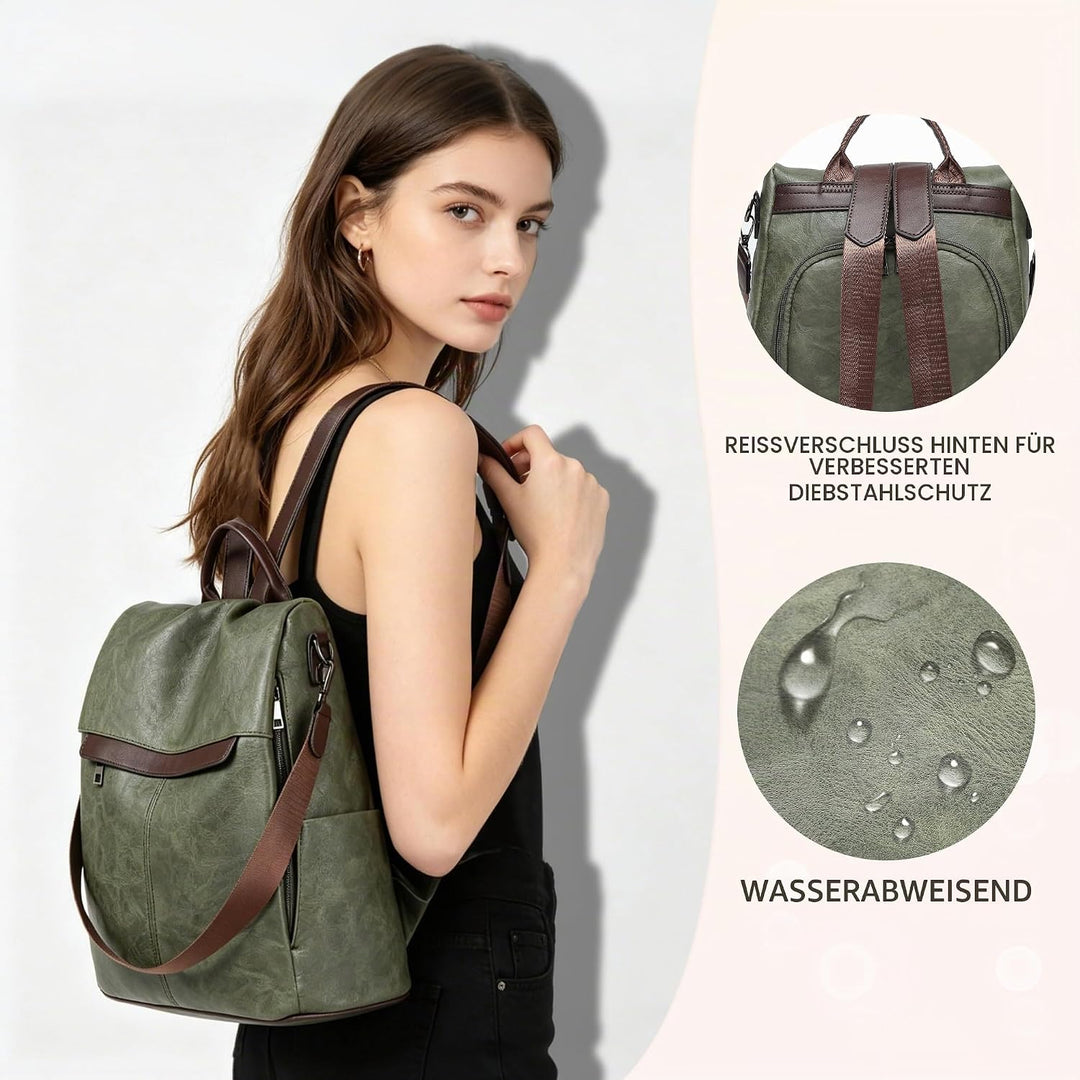 shepretty Damen Anti Diebstahl Rucksack Umhängetasche Schultasche 0298-gr-2new 33*32*15cm, 0298-gr-2