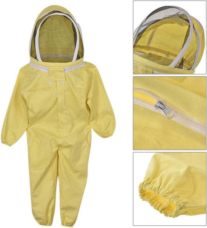 TYTOGE Imkeranzüge Kinder, Atmungsaktives Imker-Outfit, Ganzkörper-belüftete Imkeranzüge Kinder (L),