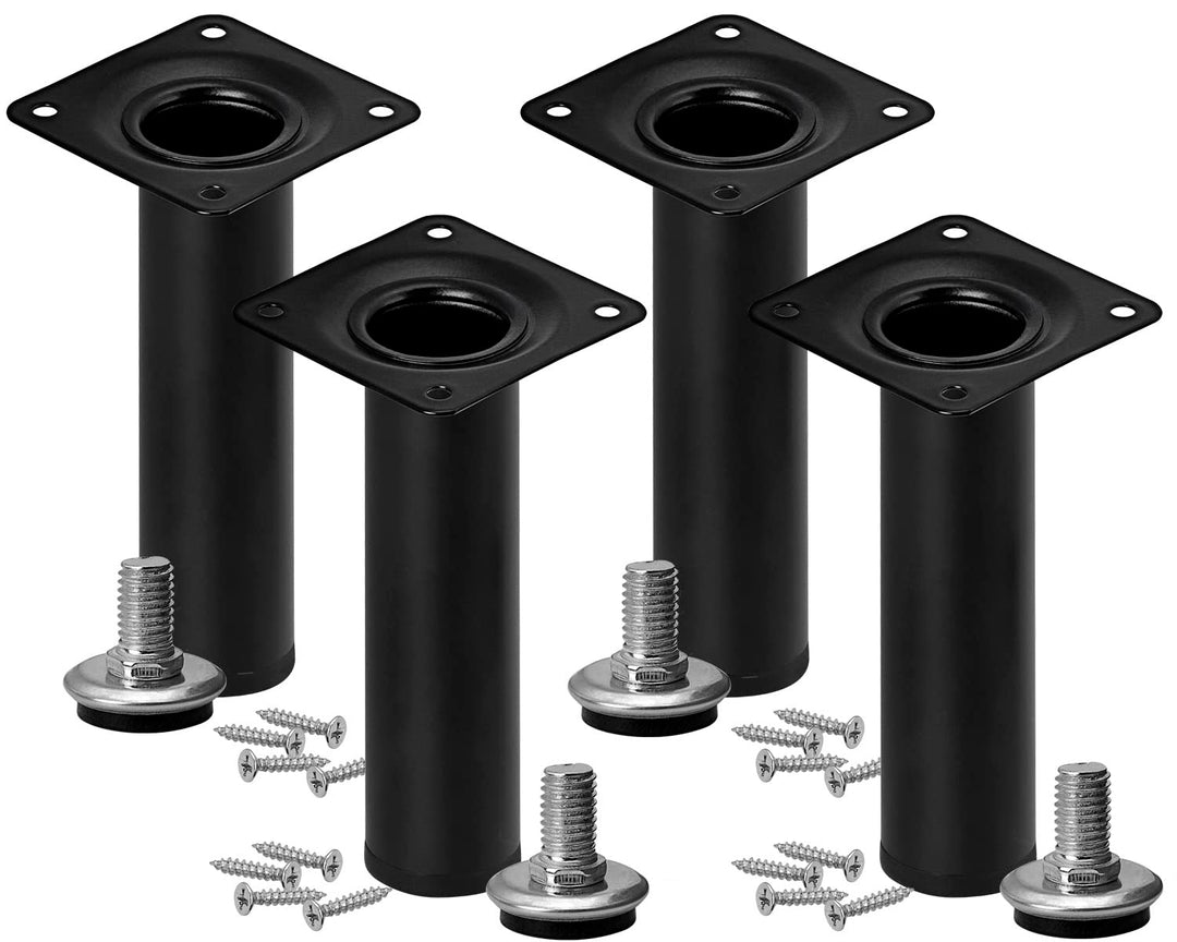Stahlia Möbelfüsse verstellbar (4er Set) Schwarz 25cm Höhe belastbar bis 50kg Sofafüsse Schrankfüsse