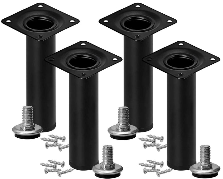 Stahlia Möbelfüsse verstellbar (4er Set) Schwarz 20cm Höhe belastbar bis 50kg Sofafüsse Schrankfüsse