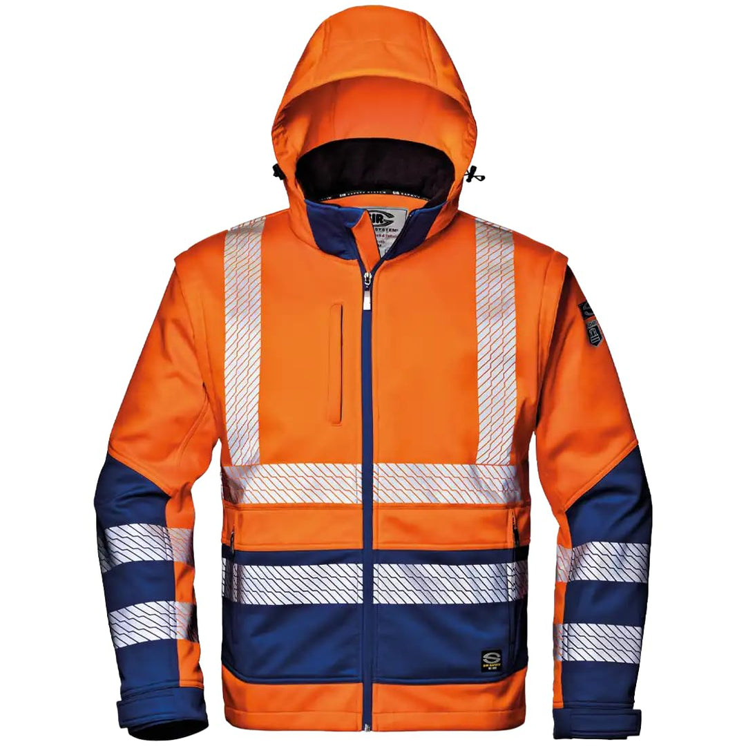 Sir Safety System MC3914HDL "Starmax" Warnschutz-Softshell, Warnschutz-orange/Königsblau, Grösse L,