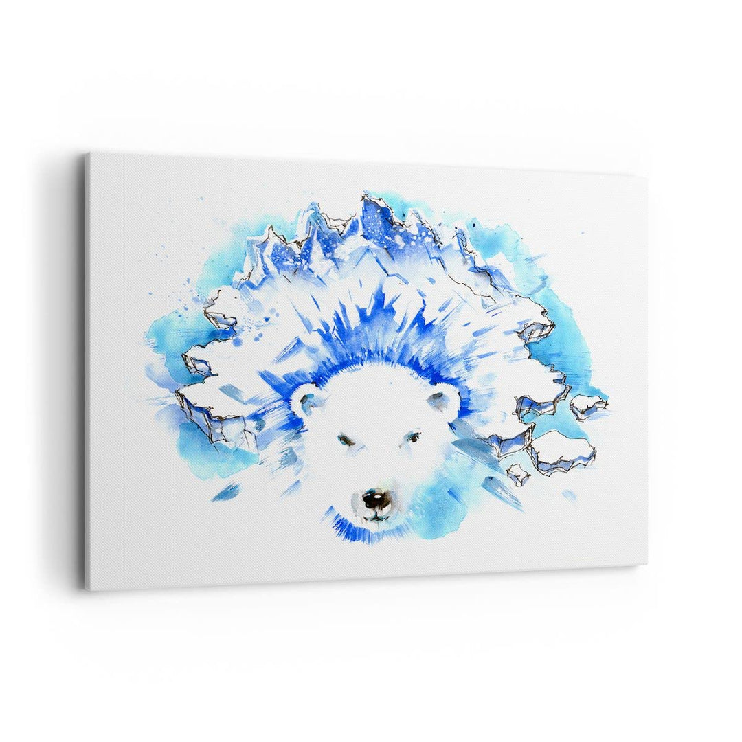 Bilder auf Leinwand 100x70cm Leinwandbild Bär Eis Winter Arktis Gross Wanddeko Bild Schlafzimmer Küc