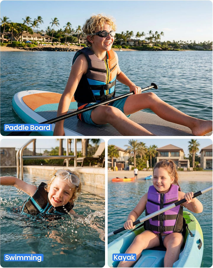 Owntop Schwimmhilfe für Jugend Kinder, Verstellbare Auftriebsweste Unisex, Schwimmweste mit Doppelte
