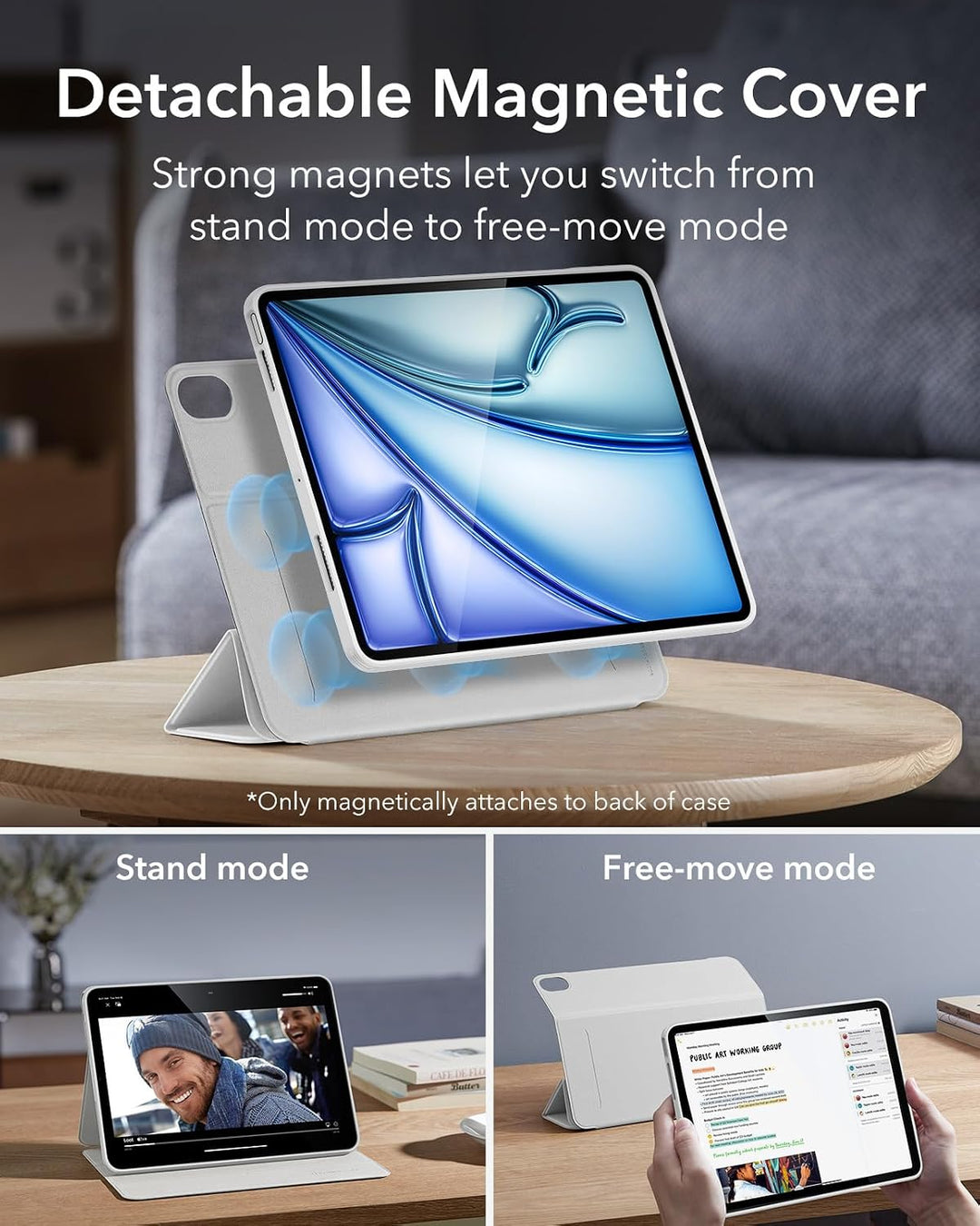 ESR Magnetisch Hülle für iPad Air 11 Zoll M4/M3/M2 (2026/2025/2024), iPad Air 5./4.Gen Hülle 10,9 Zo