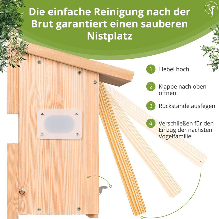 Nestblick Plus in Beige mit WLAN-Kamera. Nistkasten für Live-Beobachtung mit App, Full-HD, Nachtsich