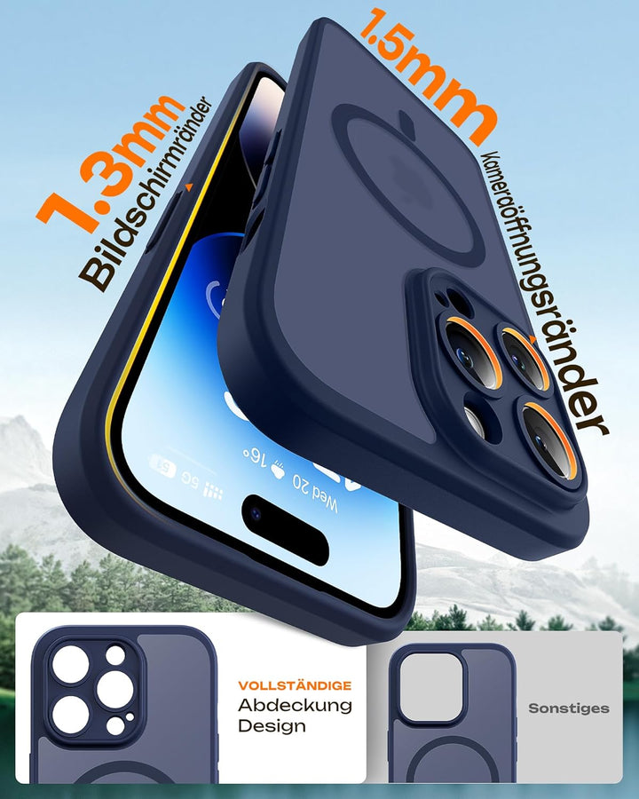 TOCOL 3 in 1 für iPhone 14 Pro Max Hülle für Magsafe, mit 2 Schutzglas, Vollständiger Kameraschutz S
