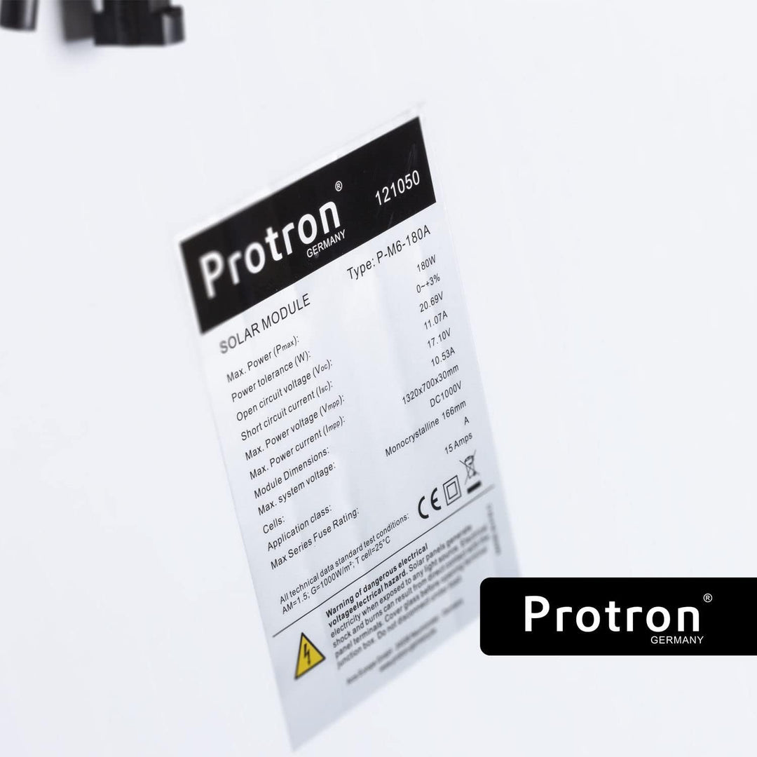 Protron Mono 180W Solarmodul Photovoltaik Monokristallin Solarpanel Solarzelle 180Watt Mono Solar 12