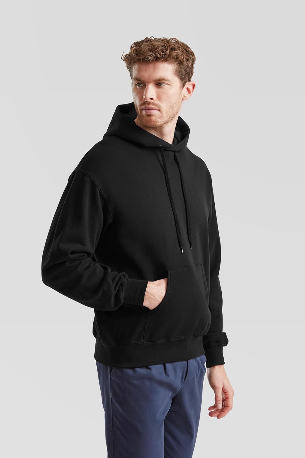 Fruit of the Loom Herren Ss106m Kapuzenpullover S Schwarz + Gratis Myshirt Stoffbeutel, S Schwarz +