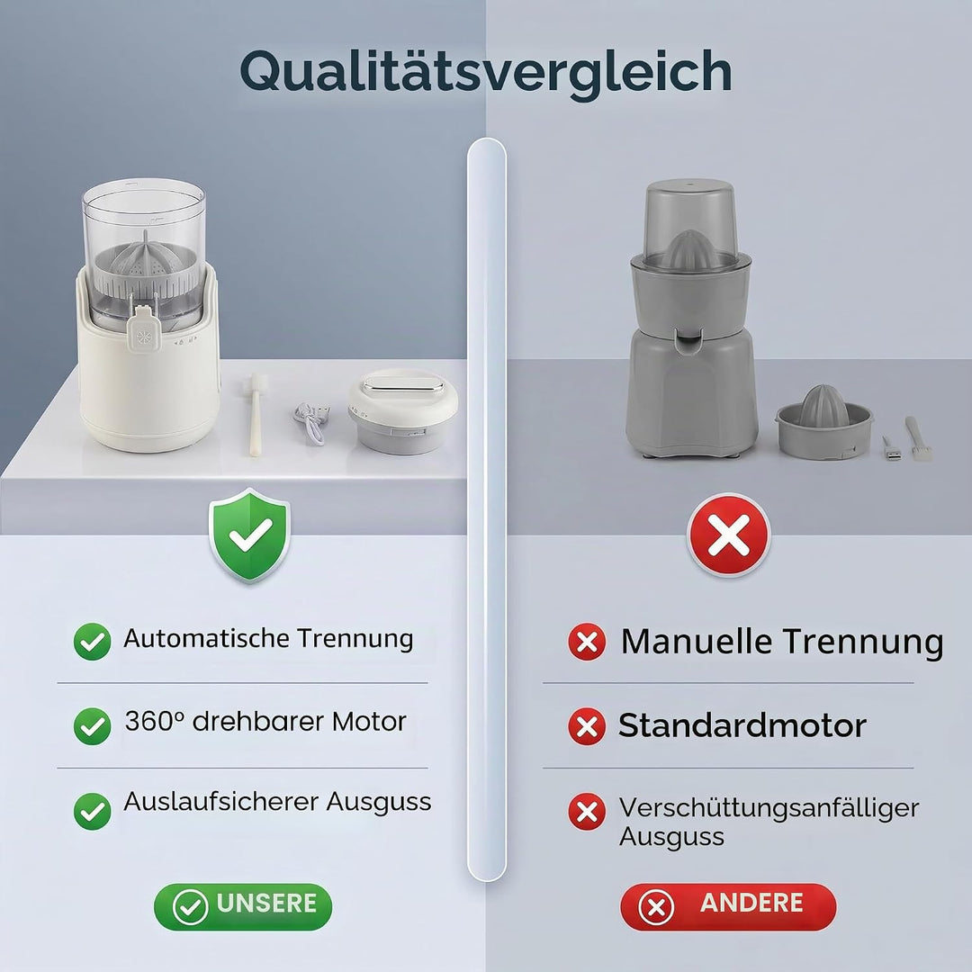 USB-wiederaufladbare Elektrische Entsafter-Maschine mit 360-Grad-Motor, Saftpresse, Kompakt und Prak