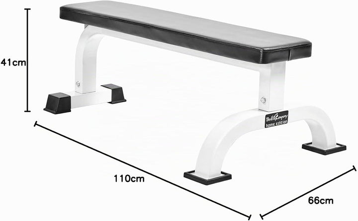 Bad Company Hantelbank I Flachbank 110 x 66 x 41 cm I Trainingsbank für das Krafttraining zuhause I
