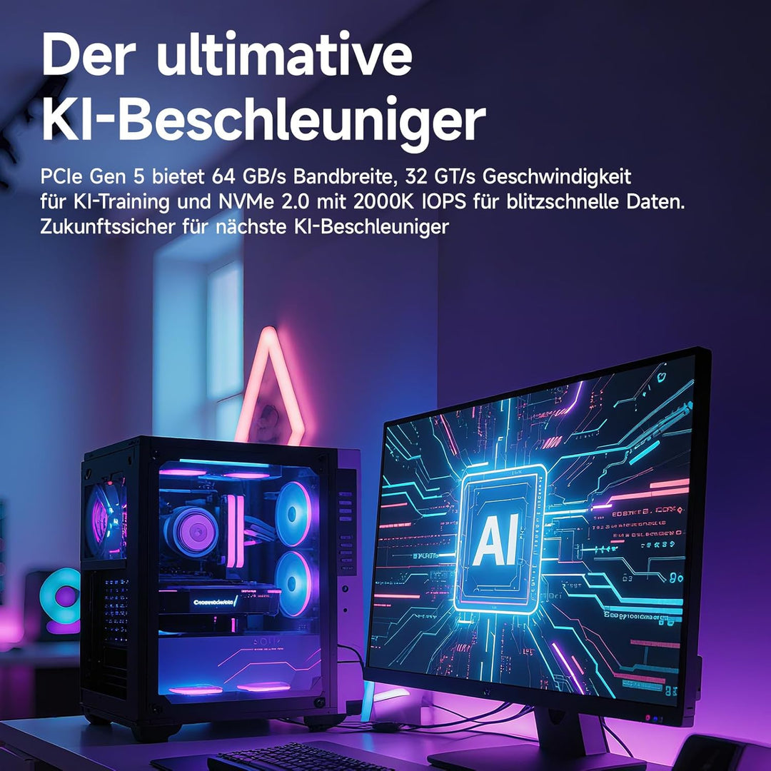 fanxiang S910 Max 2TB PCIe 5.0x4 NVMe M.2 SSD, Lesegeschwindigkeiten von bis zu 14.000 MB/s, 13.000