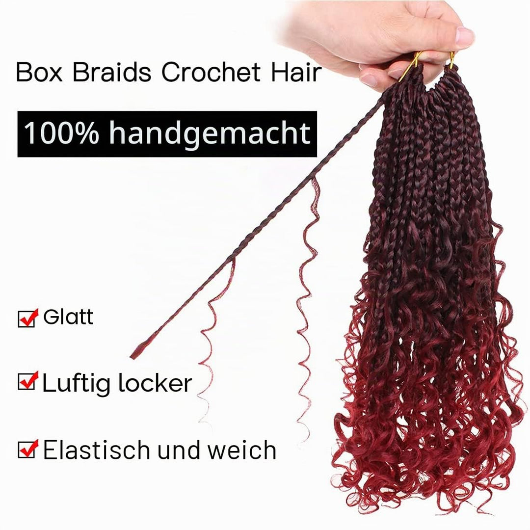 WoWCFyyds 8 Packs Crochet Braids Hair Curly 14Zoll Goddess Box Braids Crochet Hair Bohemian Hippie B