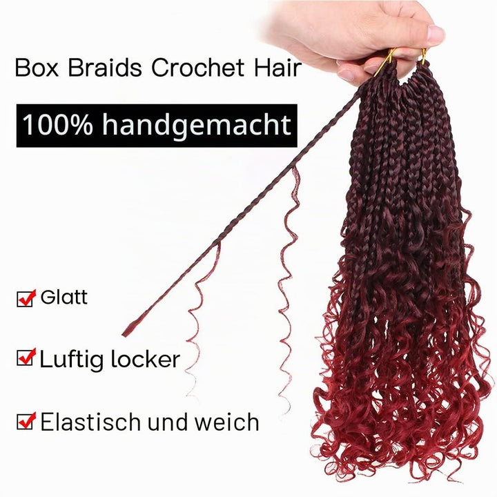 WoWCFyyds 8 Packs Crochet Braids Hair Curly 14Zoll Goddess Box Braids Crochet Hair Bohemian Hippie B