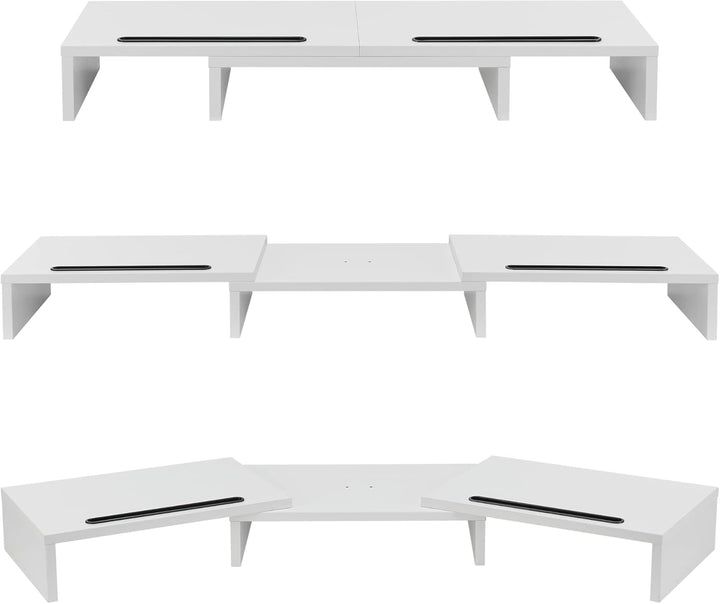 [en.casa] Monitorständer Vilppula Monitorerhöhung 79x27x10,5cm Bildschirmerhöhung mit Smartphone-Hal
