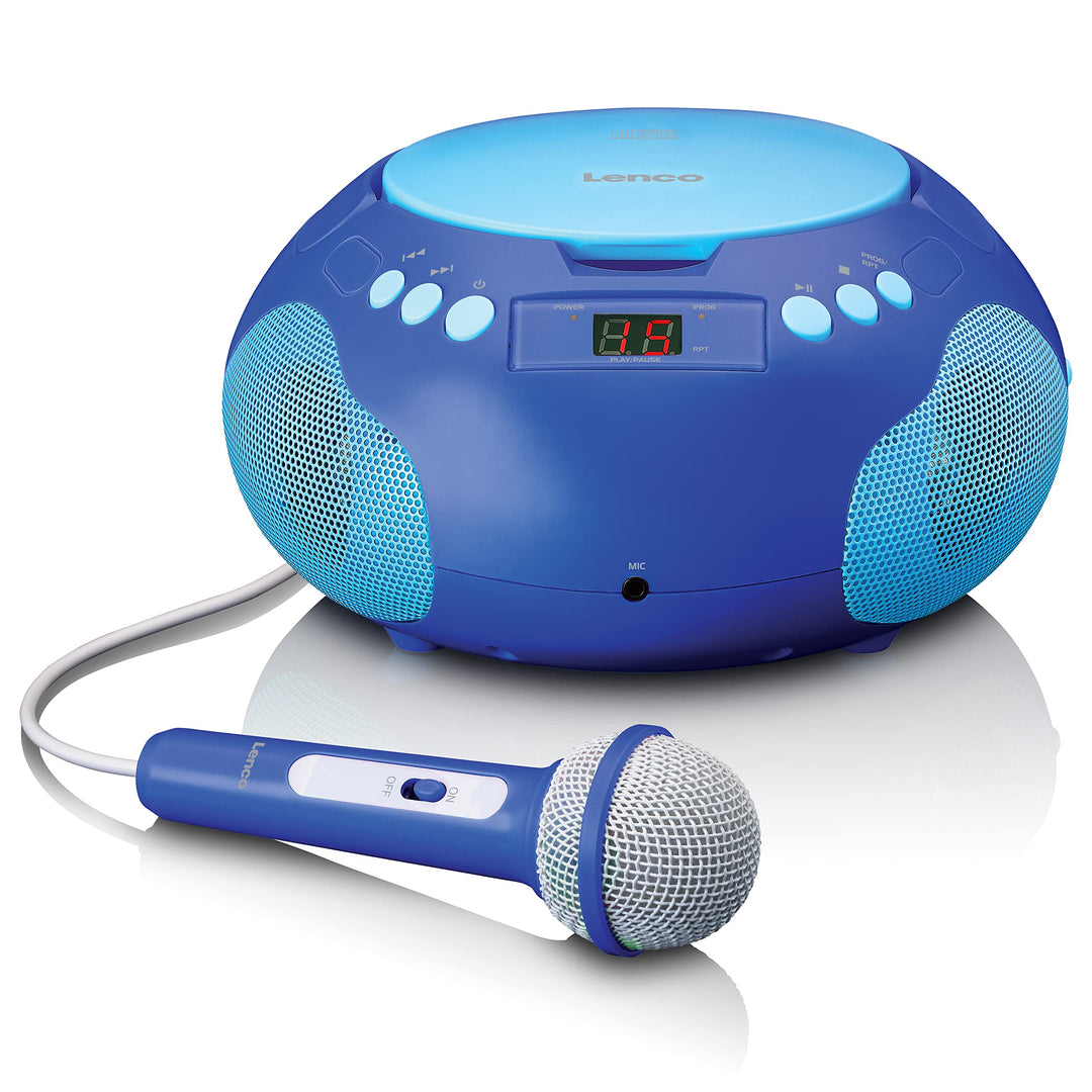 Lenco SCD-620 Kinder CD-Player - CD-Radio - mit Mikrofon - Karaoke Player - Titelspeicher - FM Empfä