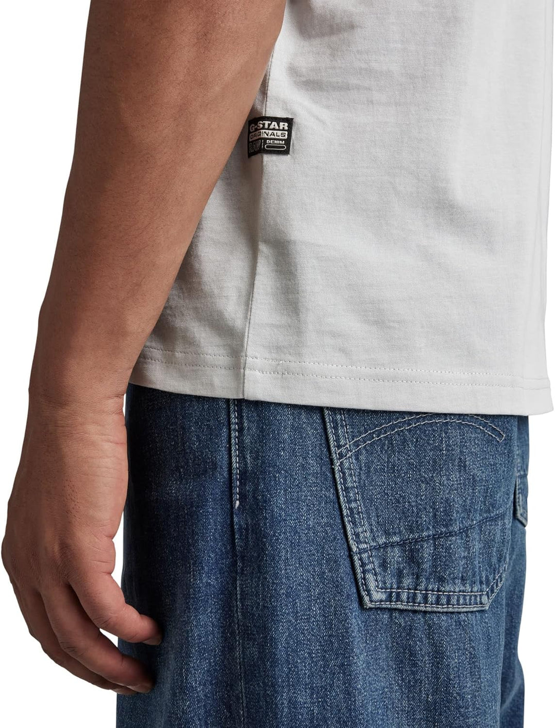 G-STAR RAW Herren Applique Multi Technique T-Shirts, Grau (Oyster Mushroom D22803-336-d607)