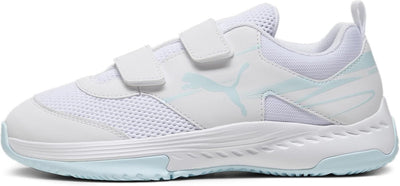 PUMA Unisex Kinder Varion Ii V Jr Indoor Court Shoe 31 EU Puma White Light Aqua, 31 EU Puma White Li