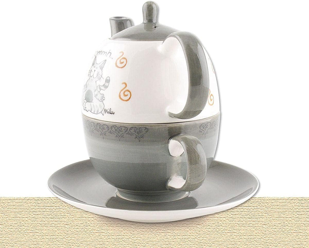 Mila Keramik Tee-Set: Tea for One, Oommh Katze Pure | MI-99402 | 4045303994027