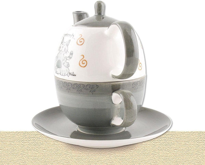 Mila Keramik Tee-Set: Tea for One, Oommh Katze Pure | MI-99402 | 4045303994027