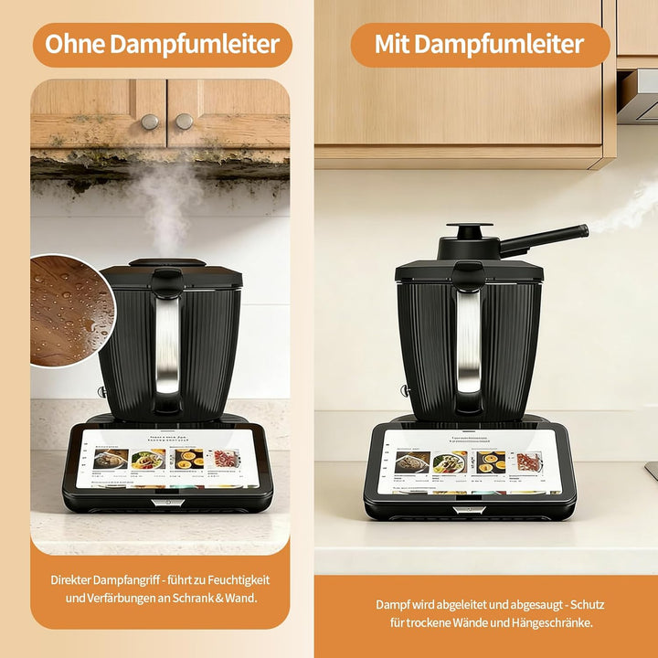 Dampfumleiter für Thermomix TM7, Dampfumleitung Zubehör für TM7 mit Sicherheitsgriff, Dampfumlenk Au