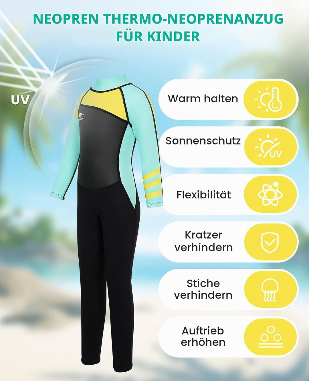 Gogokids Kinder Neoprenanzüge - Jungen Mädchen Rash Guard Einteiler Thermische Badeanzüge 2.5mm Neop